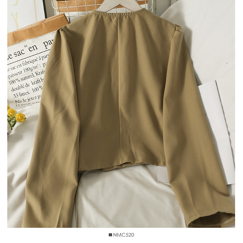 Französisches Minderheitenkreuz mit zwei Knöpfen, kurzer Hemdmantel Damen 2123