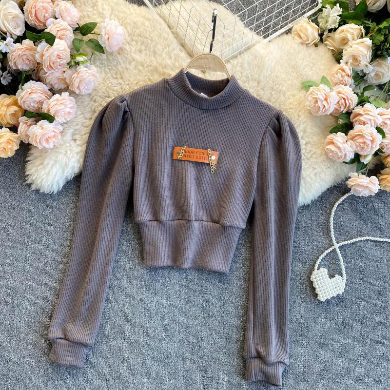 Versatile sweater women's Korean slim design chain sweater 1578