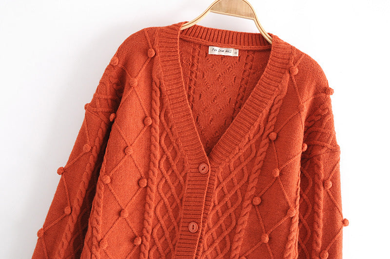 The new fashion style of spring v-neck short board cardigan sweater 1348