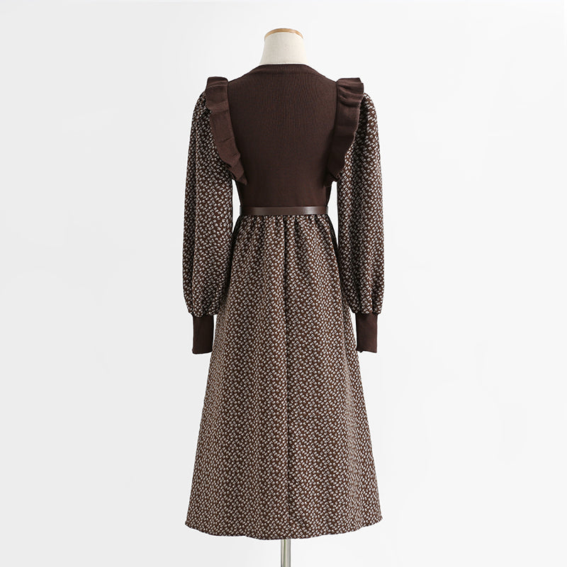 Robe en velours côtelé pour femme, petite jupe haute à bas 2447