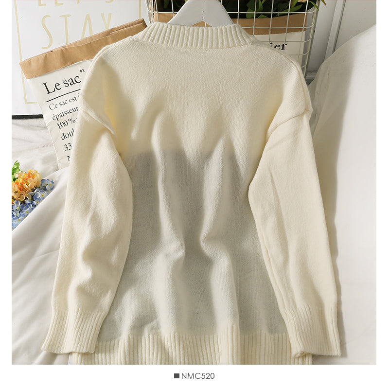 Pullover dünner mittellanger Rundhalspullover koreanisches vielseitiges Top 2013