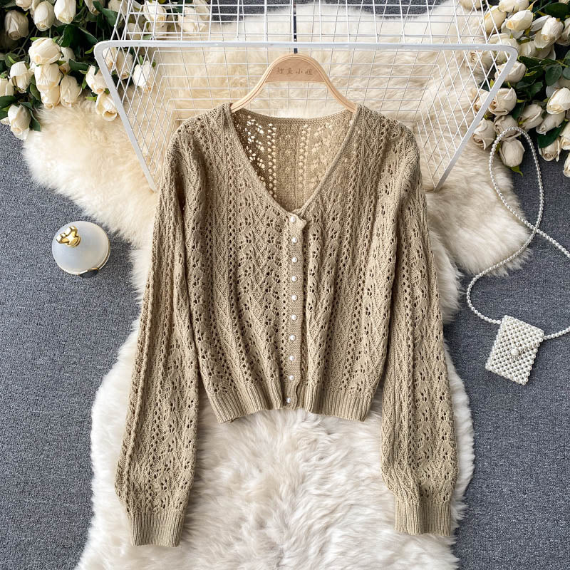 Loose sweater women's knitted cardigan coat 1603