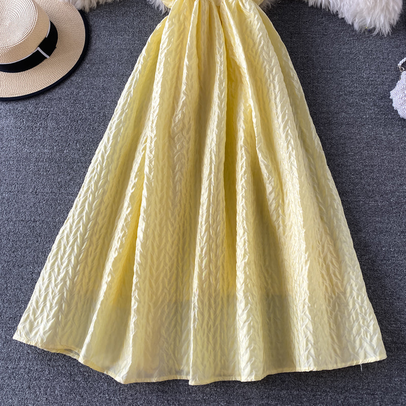 Super fairy open back fluffy skirt French retro suspender skirt 2956