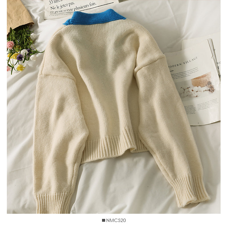 Cardigan sweater women's new long sleeve versatile sweater 1951