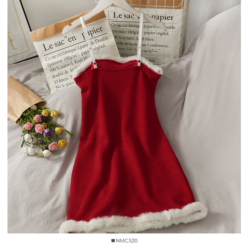 Sweet and versatile high waist thin split short suspender skirt 2690