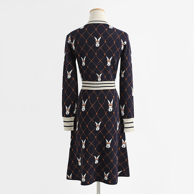 New small fragrance dress black knitted skirt 2264