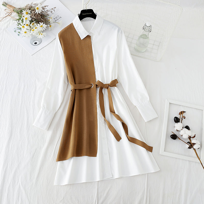 New fashion big brand color contrast temperament inner skirt 2196