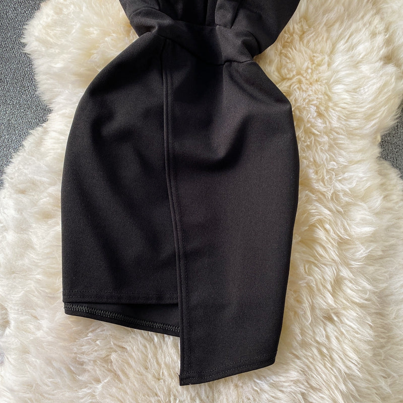 Irregular suspender skirt low cut slim fit fashion Hip Wrap Skirt 3042