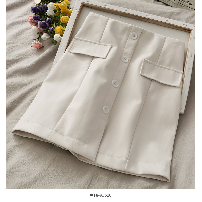 Jupe courte portefeuille taille haute pour femme, mode coréenne, tempérament mince, 2663