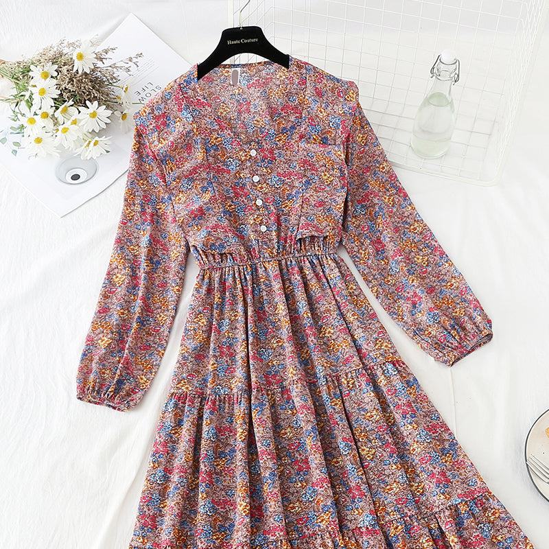 Elastic Waist Chiffon Skirt, thin and bottomed skirt 2410