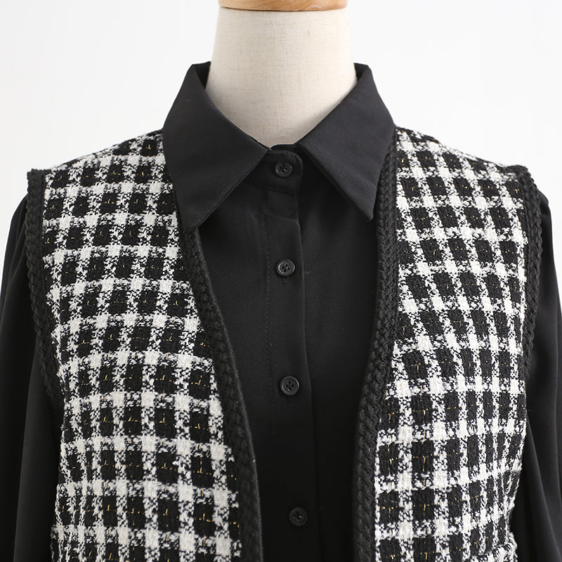 Fashion goddess two piece dress vest skirt small man wear temperament skirt 2326