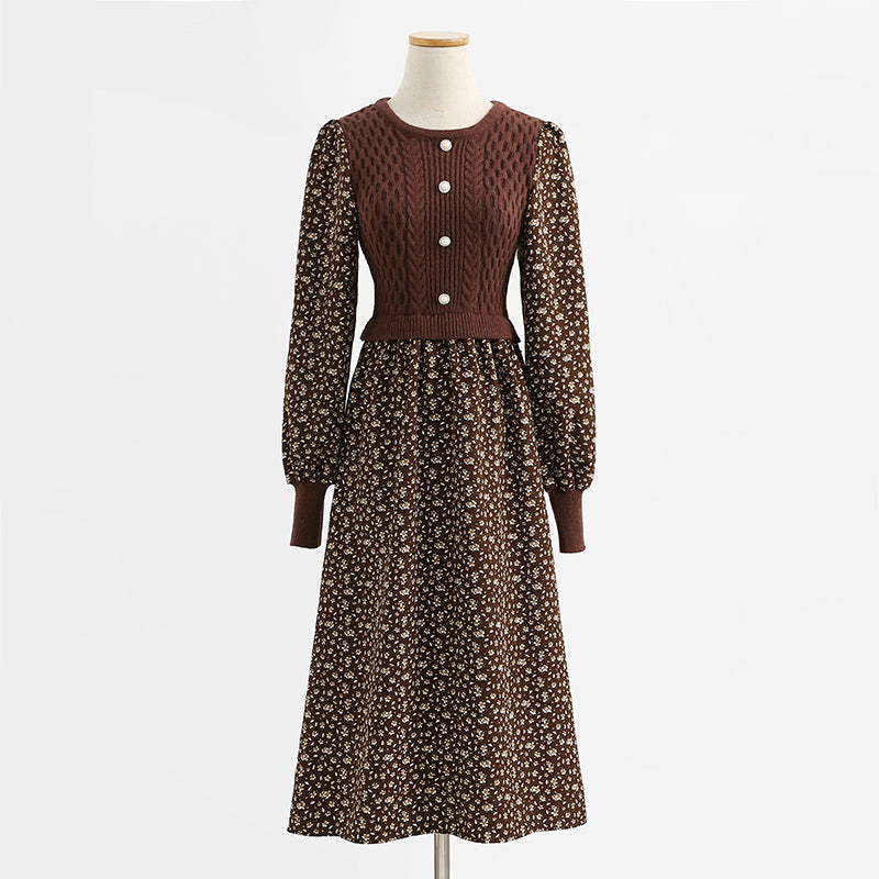 Versatile wool dress design sense of minority corduroy temperament bottomed skirt 2275