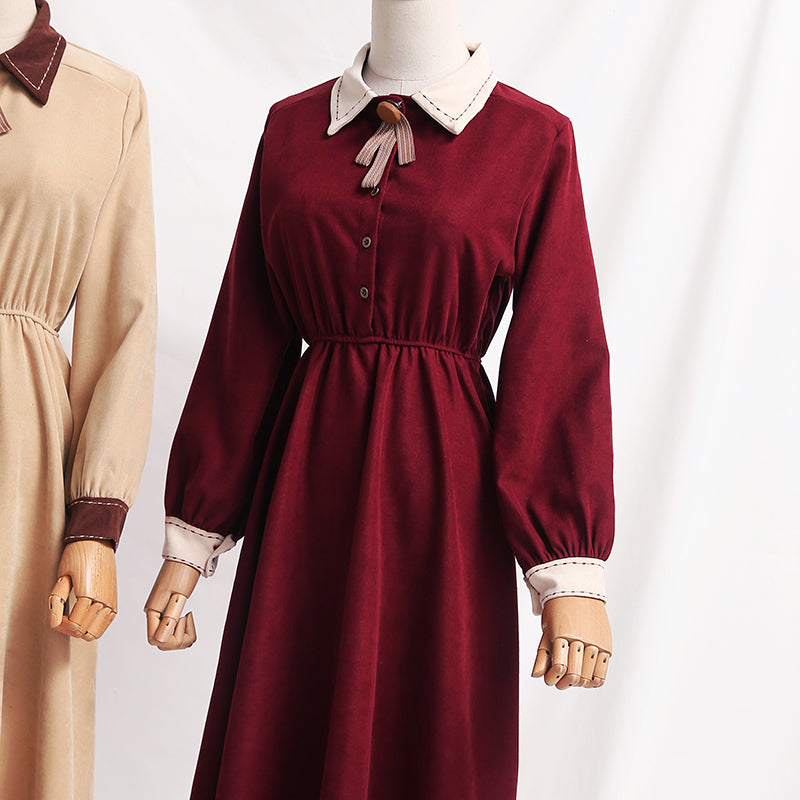 College red long sleeved dress 2394