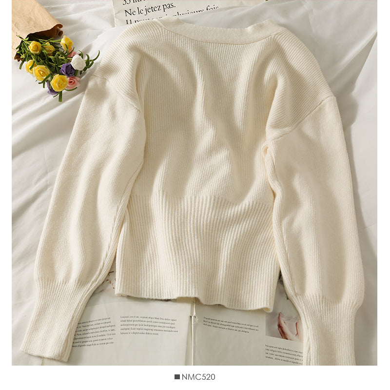 Women's slim slim long sleeve versatile knitwear 1871