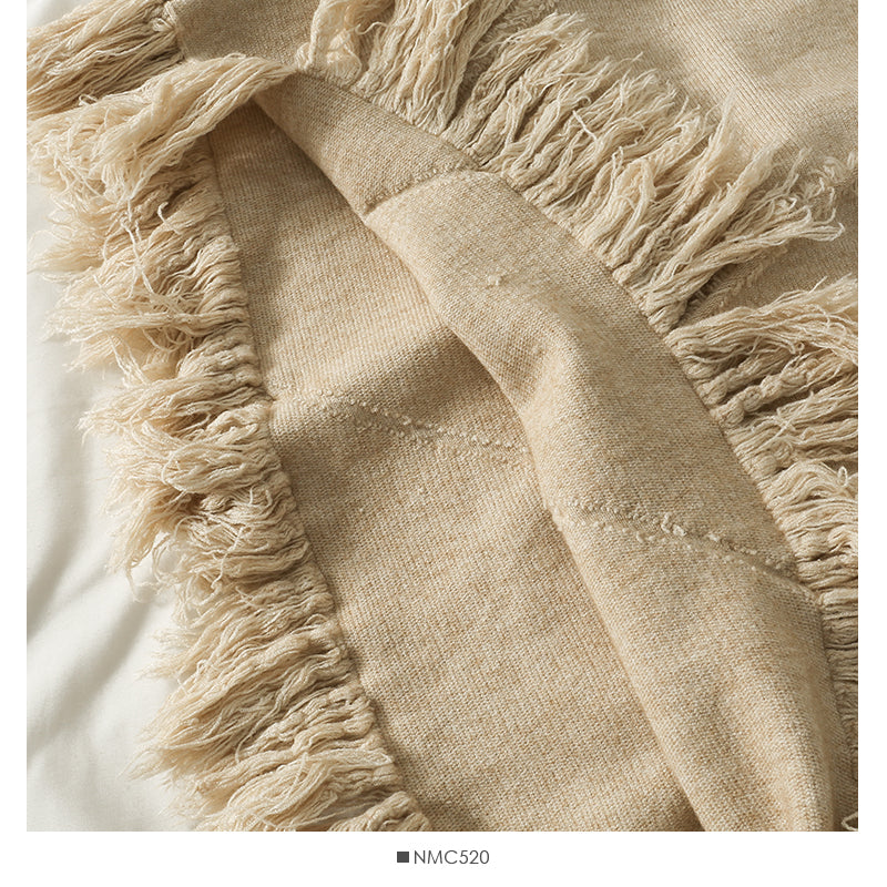 Seasonal tassel elastic waist thin knitted skirt 2602