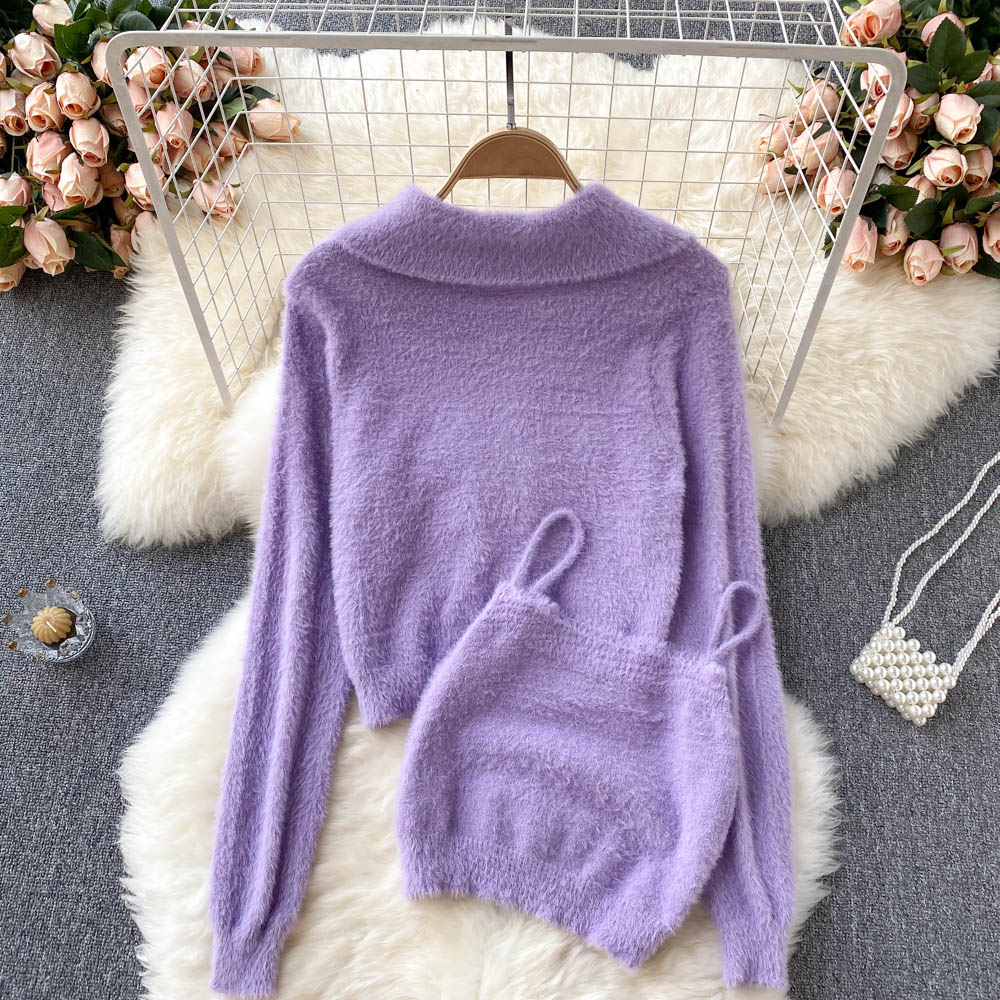 Small fragrance two-piece suit Mohair coat 1569