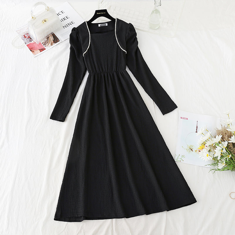 Small black skirt fashion age reduction gentle wind small waist skirt 2400