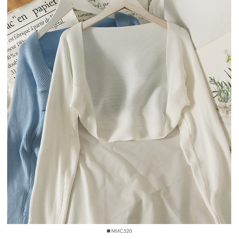 Early autumn Knitted Blouse new French shawl half 1693