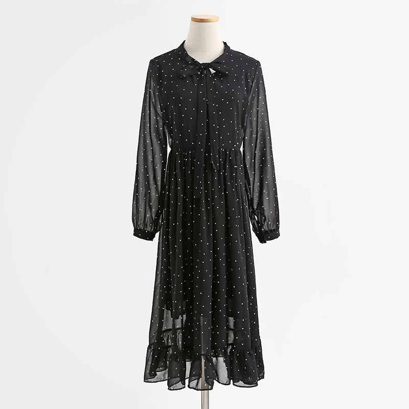 New fairy skirt lace up Chiffon thin floral skirt temperament long skirt 2336