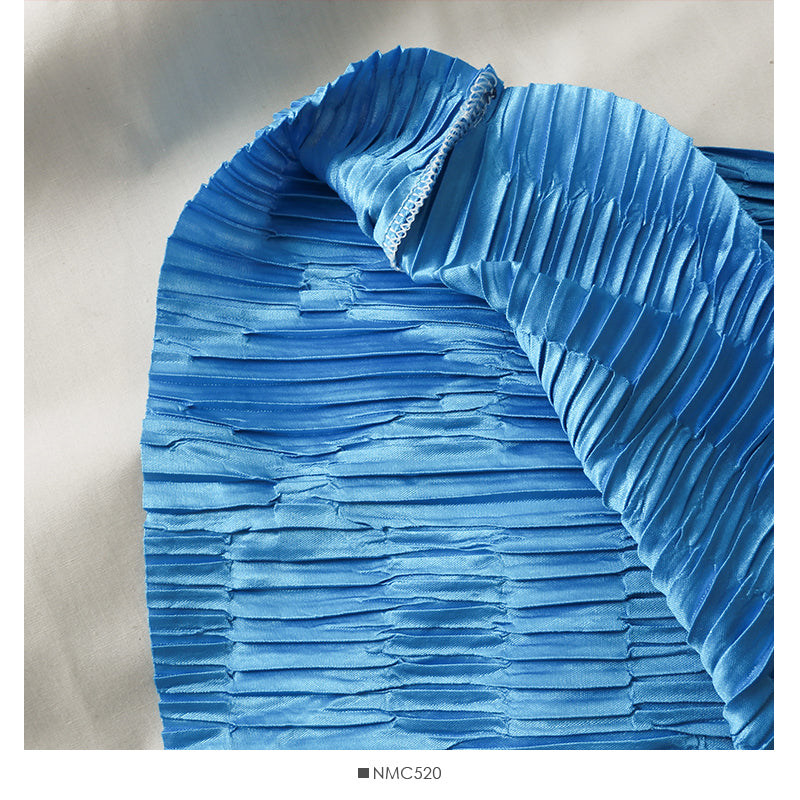 Korean style versatile gloss vertical stripe medium length skirt 2643