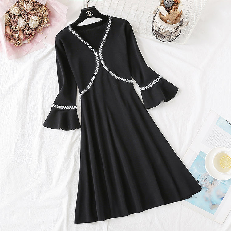 French wisdom smoked Platycodon skirt shows thin temperament at the waist 2355