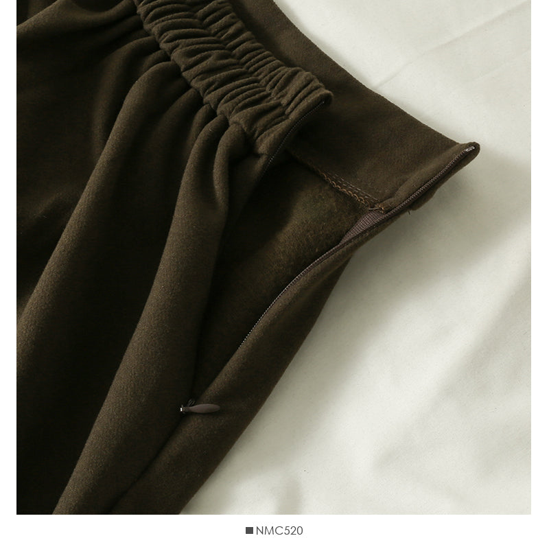 Korean Retro High Waist thin breasted thickened large swing skirt 2594