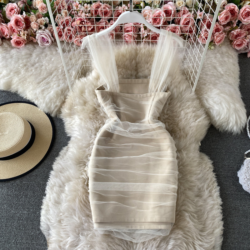 Fashion slim one line collar wrap hip skirt 2753