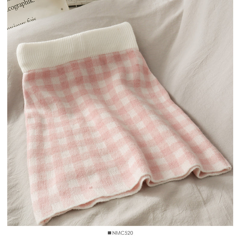 Round neck single breasted long sleeve loose sweater with short suspender skirt inside 2480