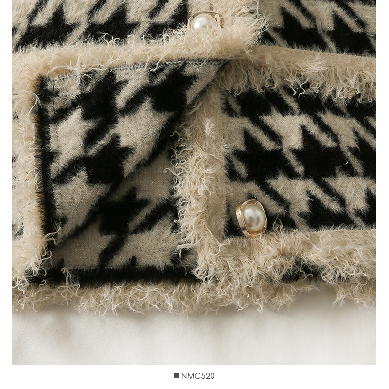 Hong Kong style retro, loose and thin, thousands of birds are especially suitable for women 2089