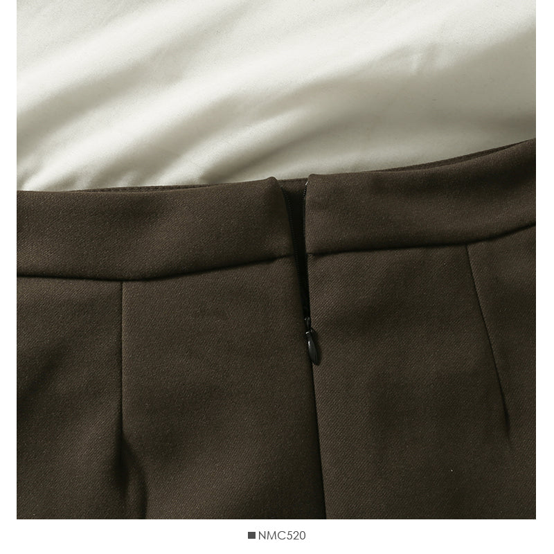 Multi panel buckle high waist slim A-line skirt 2578