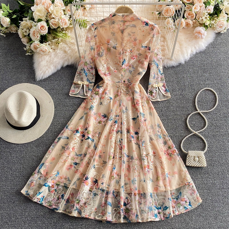 New cheongsam embroidery dress 2963