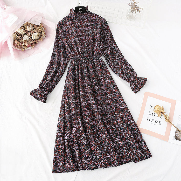 French retro interior with bottoming, plush and thickened Chiffon Skirt 2366