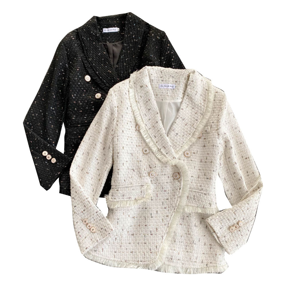 Frühherbstlicher kleiner duftender Wind-Tweed-Mantel 1554