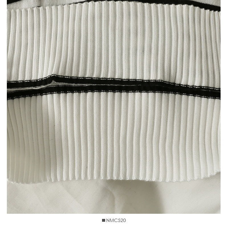 Chemise ample à rayures et revers fins à manches longues et bas haut 1960