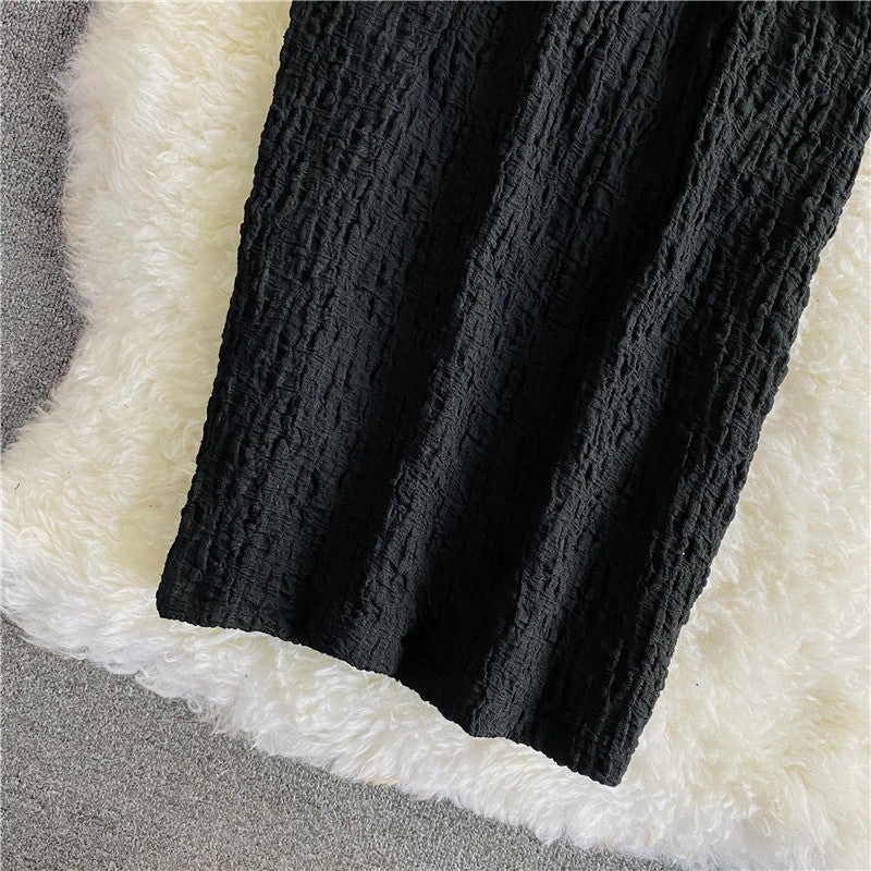 Retro sweet waist closed thin off shoulder backless dress 2889