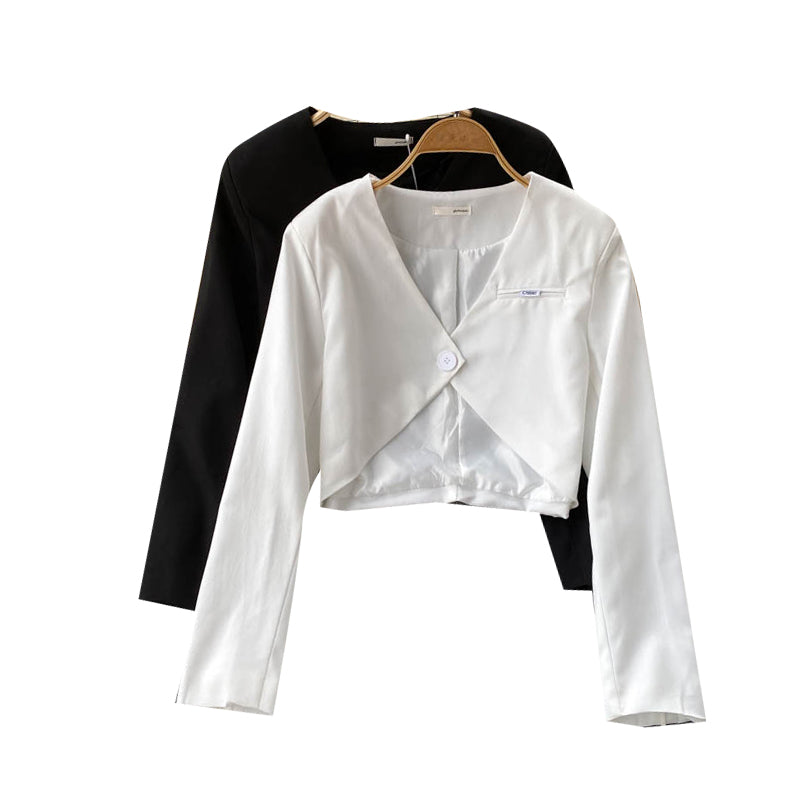 Manteau de costume de style Hong Kong pour femme, petit costume à un bouton 1542