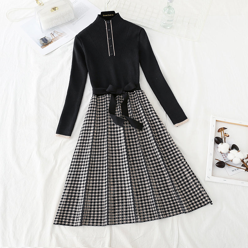 Celebrity high-end temperament medium length bottomed skirt 2402