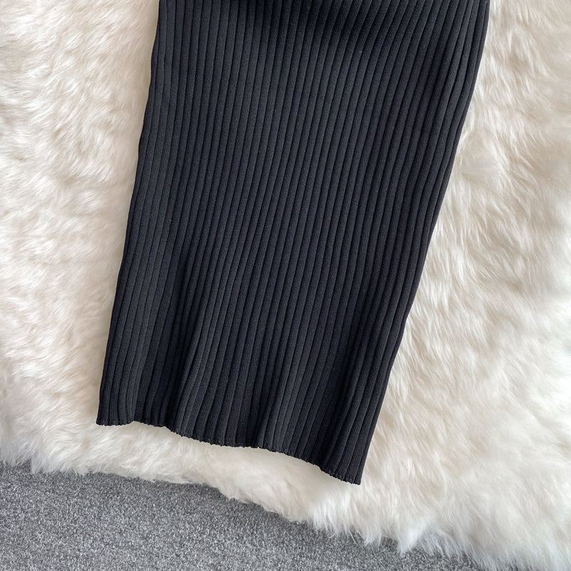 Knitted tight elastic Hip Wrap Dress 2805