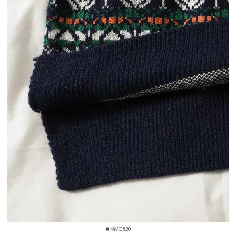 Korean retro fungus edge stitched round neck long sleeve Pullover Sweater 1979