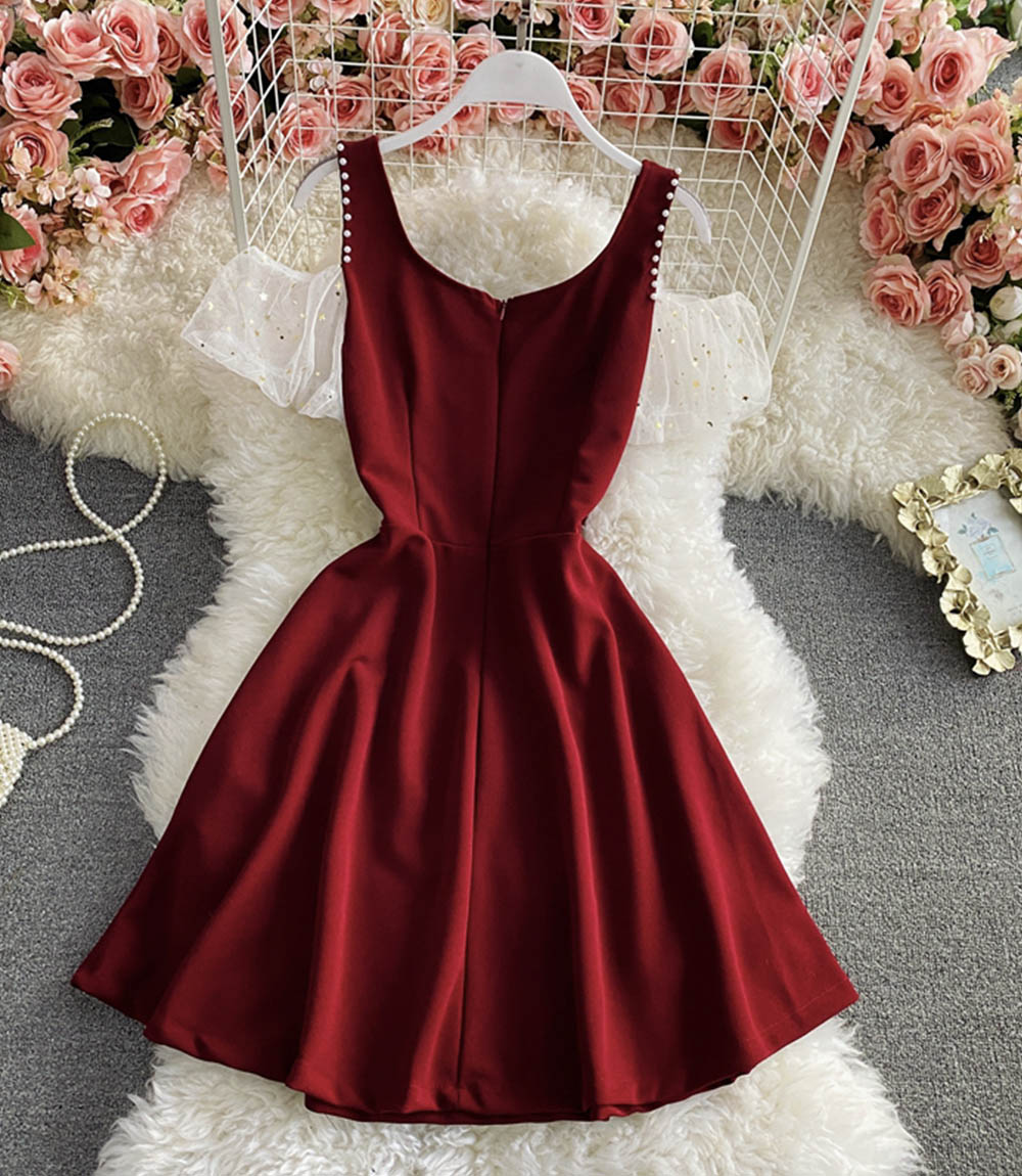 Cute A line short dress fashion dress 1324