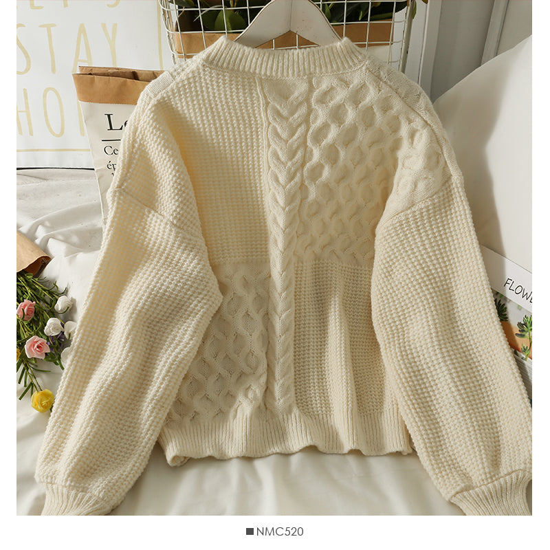 Sweater women's Plaid loose thin Pullover Sweater 2003