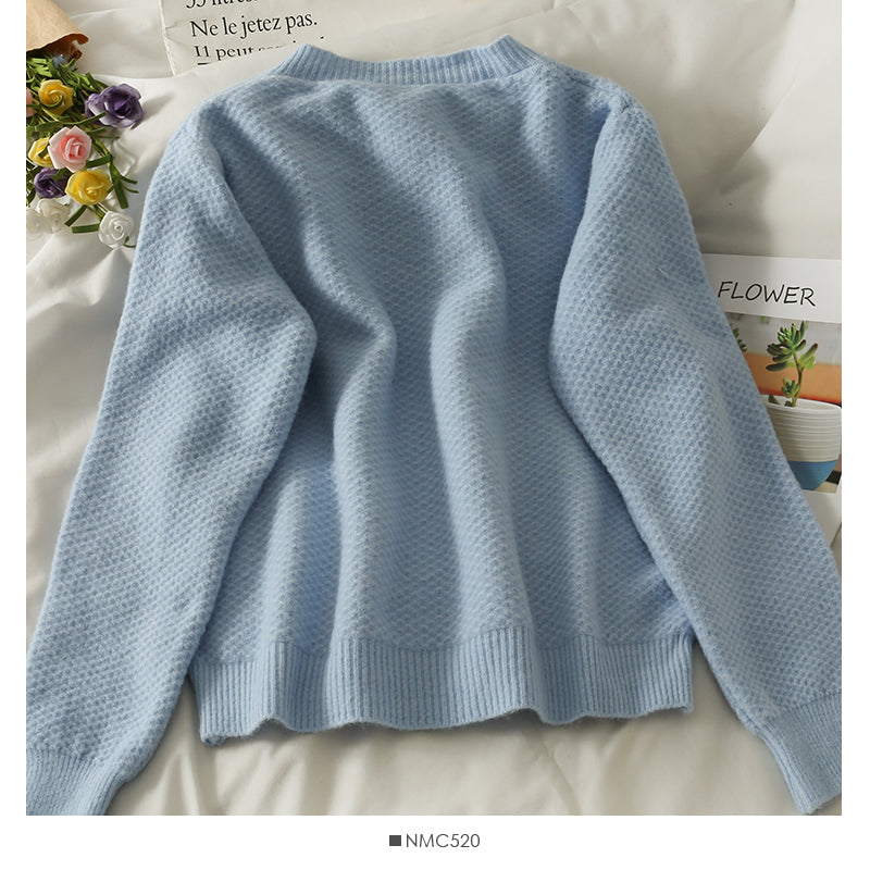 Korean contrast stitched bow decorative round neck T-shirt 1808