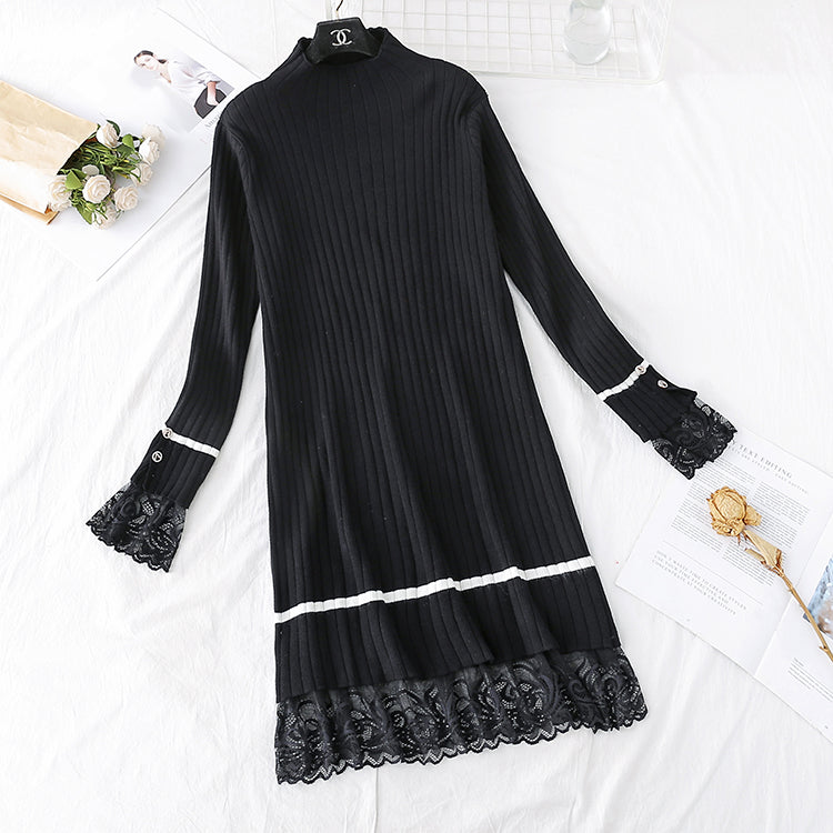 Two fake skirts with royal sister sweater and lace stitching 2296