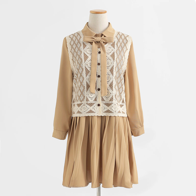 New sweater vest dress two piece suit 2251