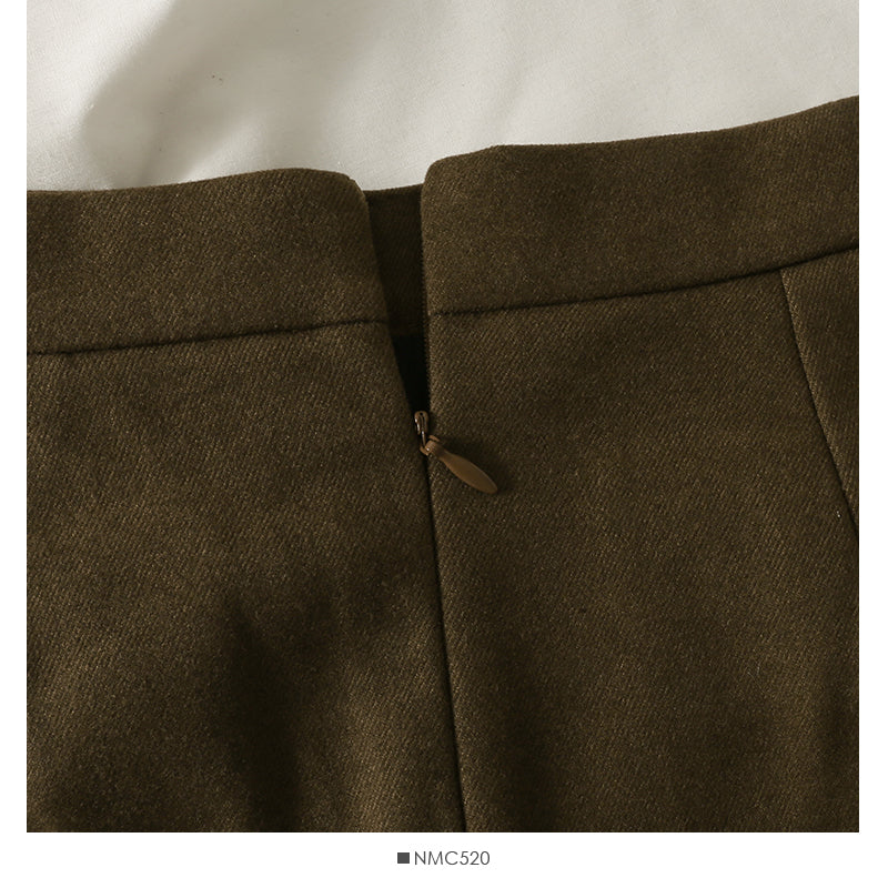 Schlichter und vielseitiger Rock in A-Linie mit hoher Taille und offener Linie 2605