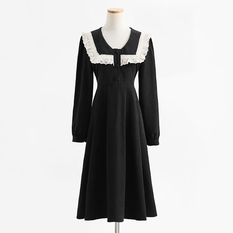 College style aging tea break skirt female Mori Department waist pure desire long skirt 2201