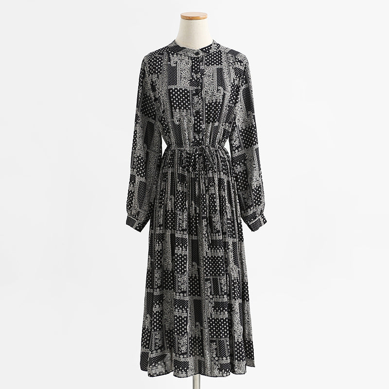 Temperament High-End-schicker langer Rock literarischer Retro-Blumenrock Chiffonrock weiblich 2436