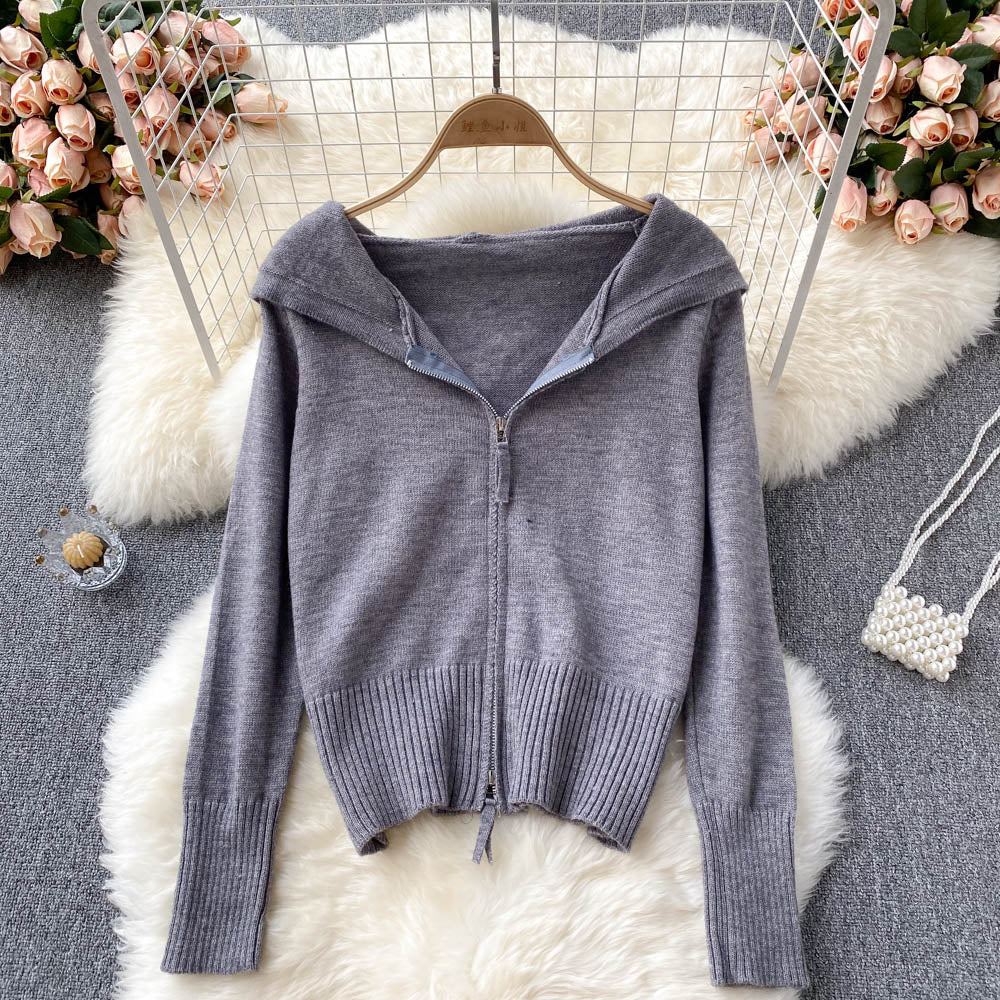 Autumn and winter new hooded sweater coat cardigan 1624