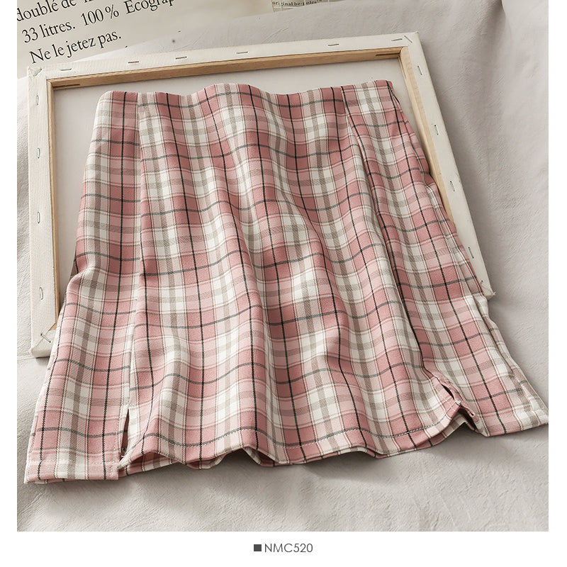 Korean casual plaid skirt 2600
