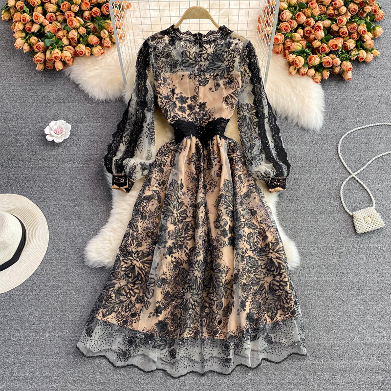 High end light luxury large swing long skirt 3080